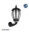 GLOBOSTAR® VERDI 203-0229 Vintage Φωτιστικό Τοίχου - Απλίκα με Ντουί 1 x E27 AC 220-240V IP44 - Μαύρο - Μ18 x Π25 x Υ40cm